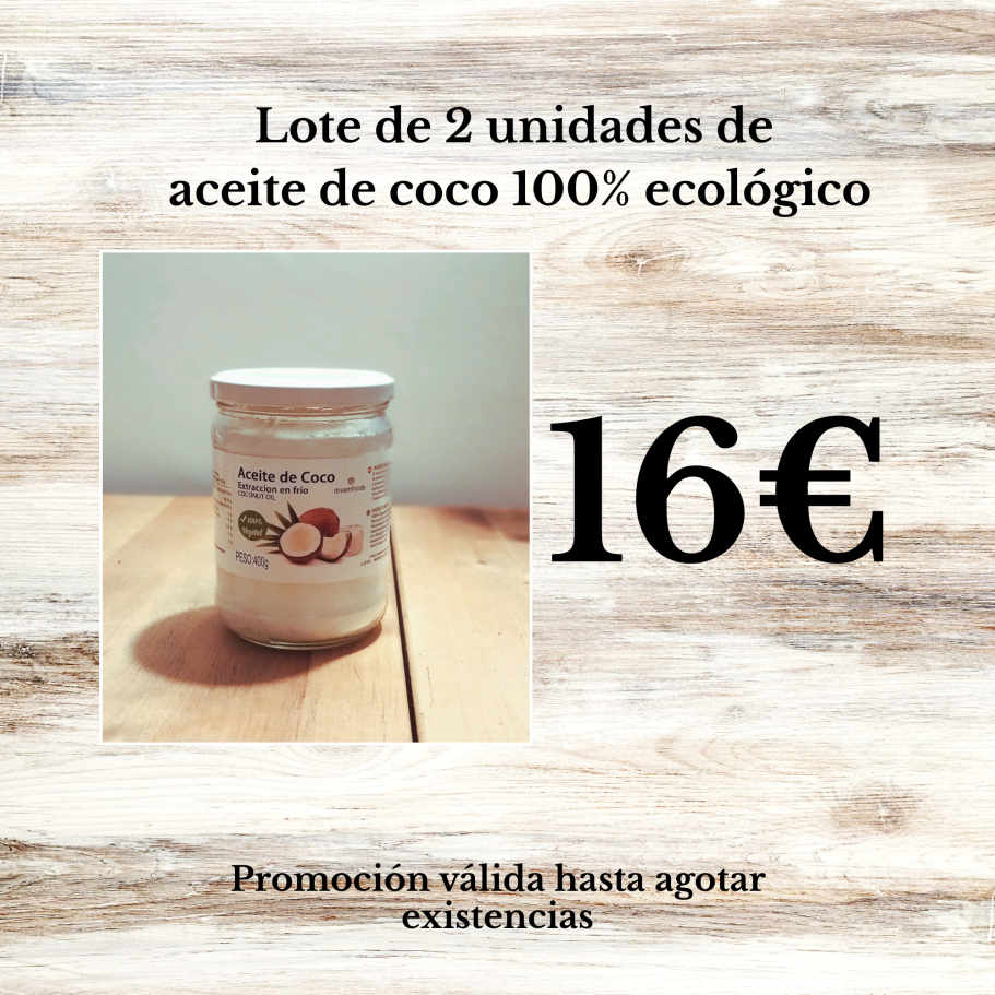 Lote de 2 unidades de aceite de coco Aceite de coco BIO - 400g