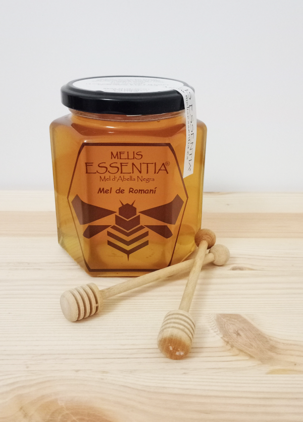 Miel artesanal de abejas negras de romero 500 g Bote de miel natural de abejas negras de romero 500g